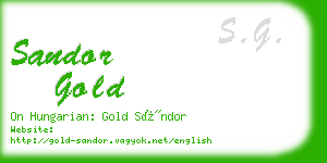 sandor gold business card